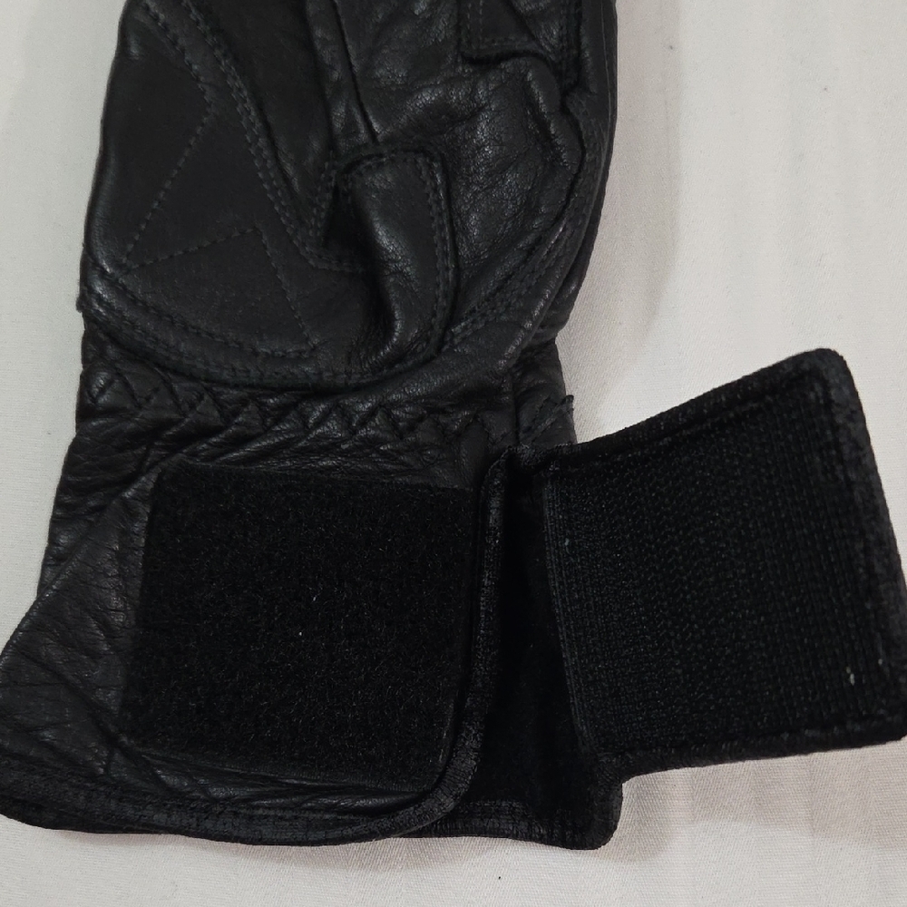 OLYMPIA Black Motorcycle Leather Gloves - Picture 3 of 15